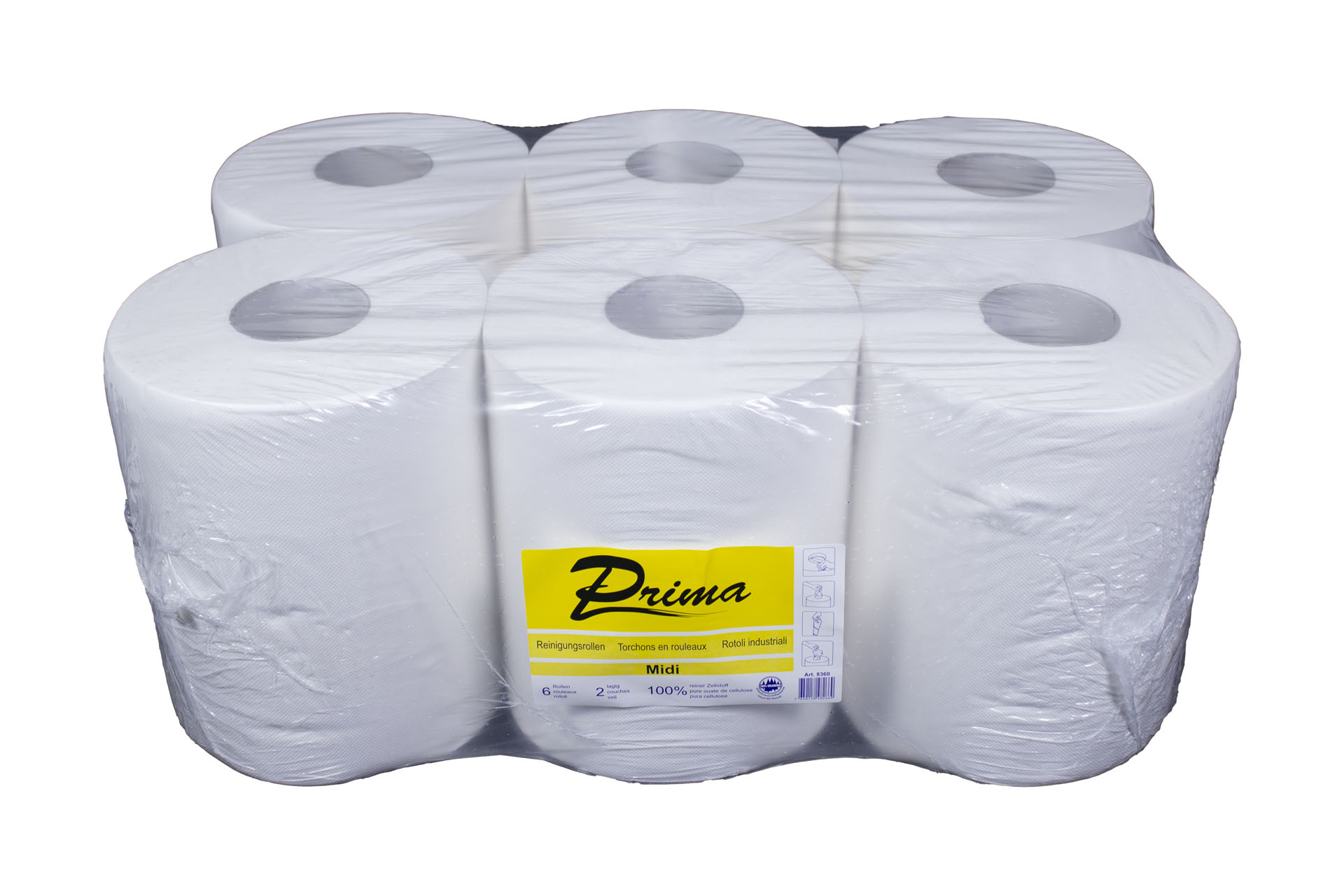 Handtuchrollen Midi 2-lagig / 6er-Pack 