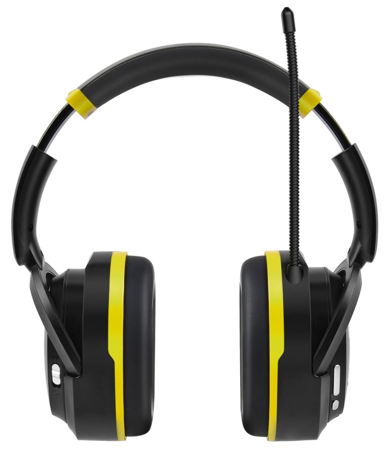 Kopfhörer, Over-Ear, Schwarz, gelbe Akzente, kabelgebundene Mikrofon