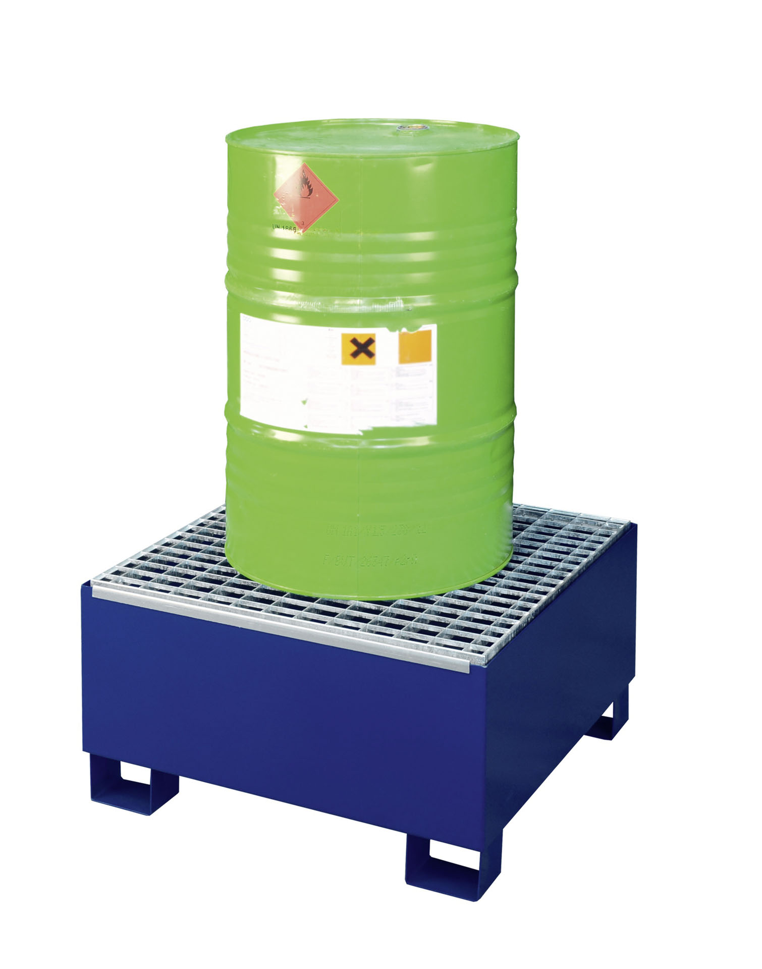 Auffangwanne aus Stahl mit Gitterrost S 