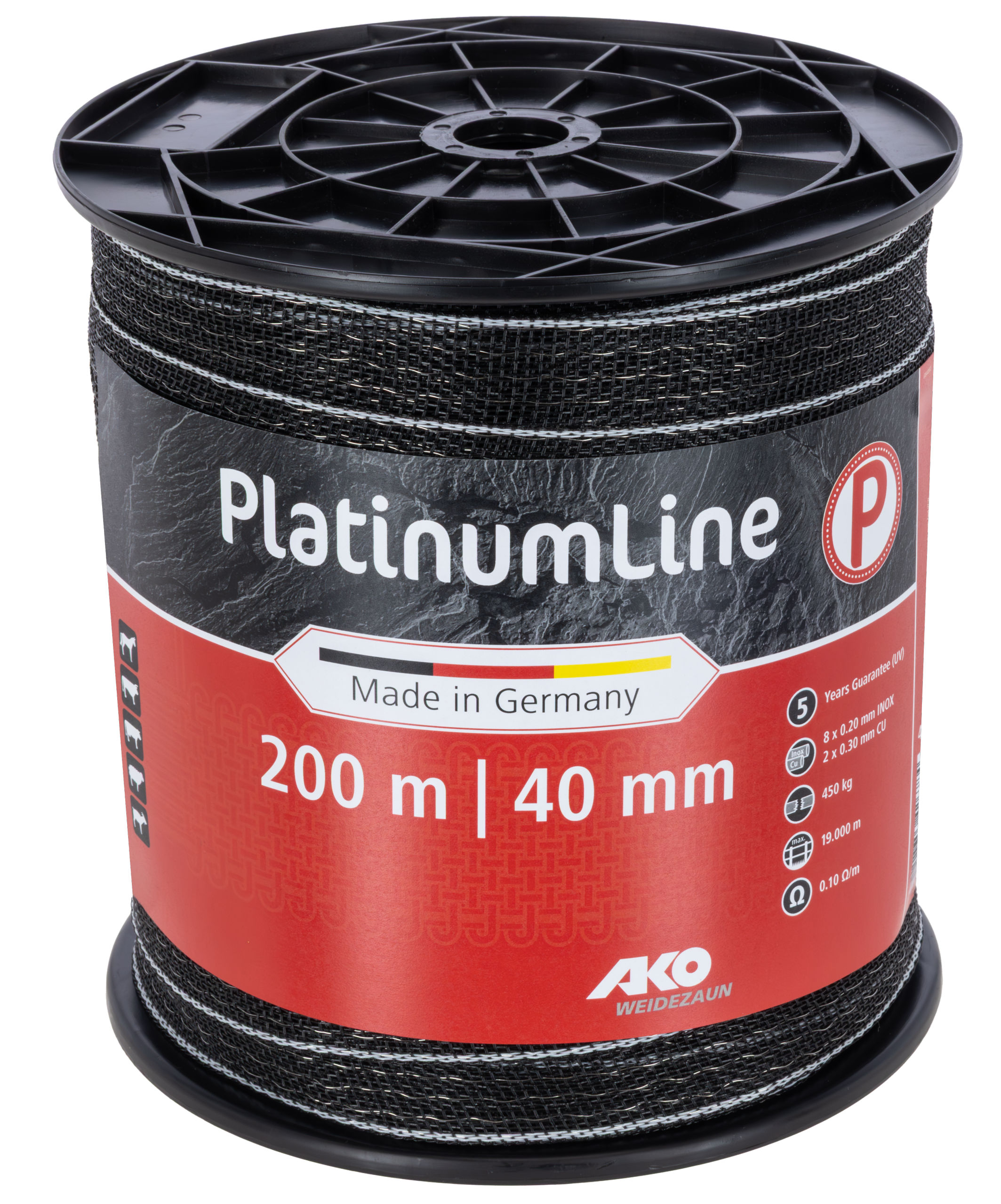 Garten Schlauch, 200 m, 40 mm, Kunststoffrolle, PlatinumLine