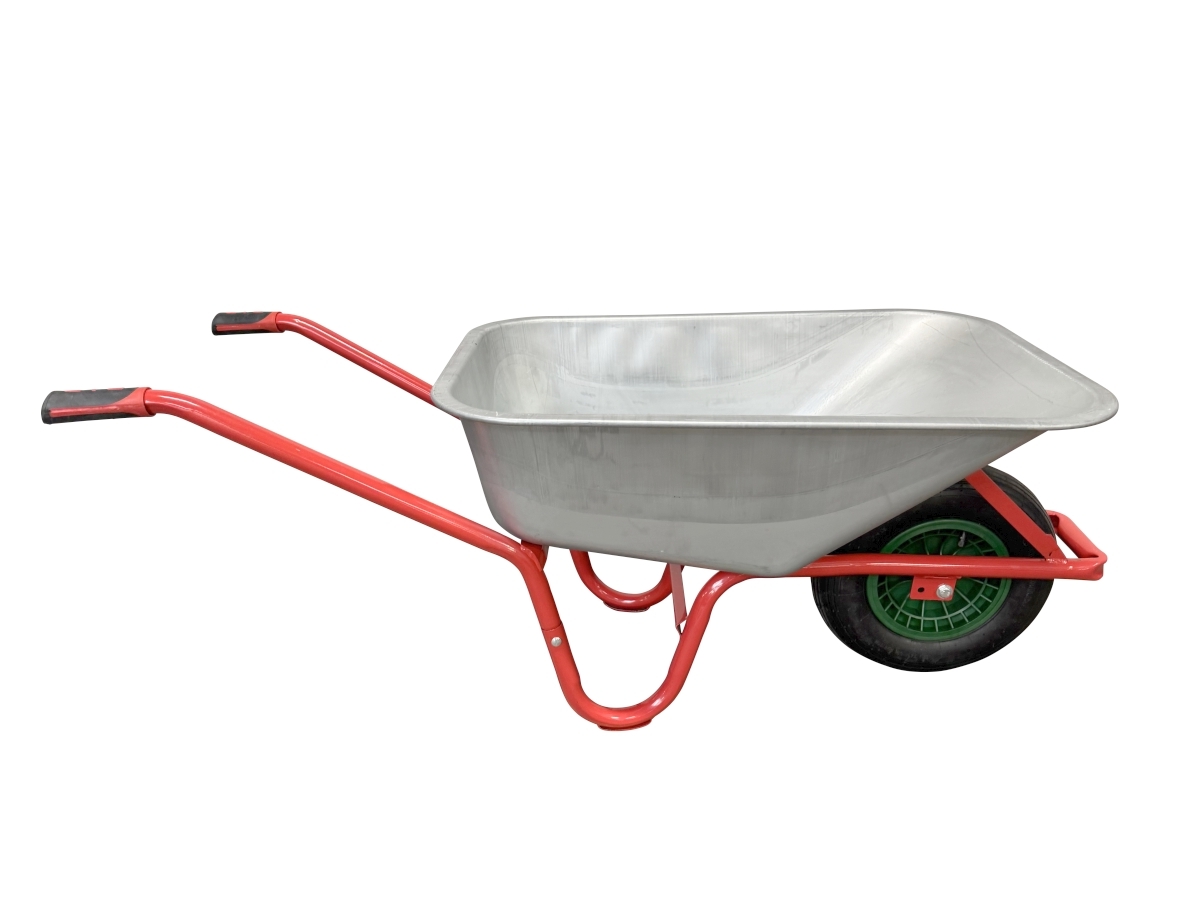 Schubkarre, Metallkorb, 2 Räder, rot, Gartenwerkzeug