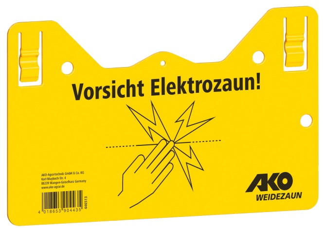 Warnschild "Vorsicht Elektrozaun!" 