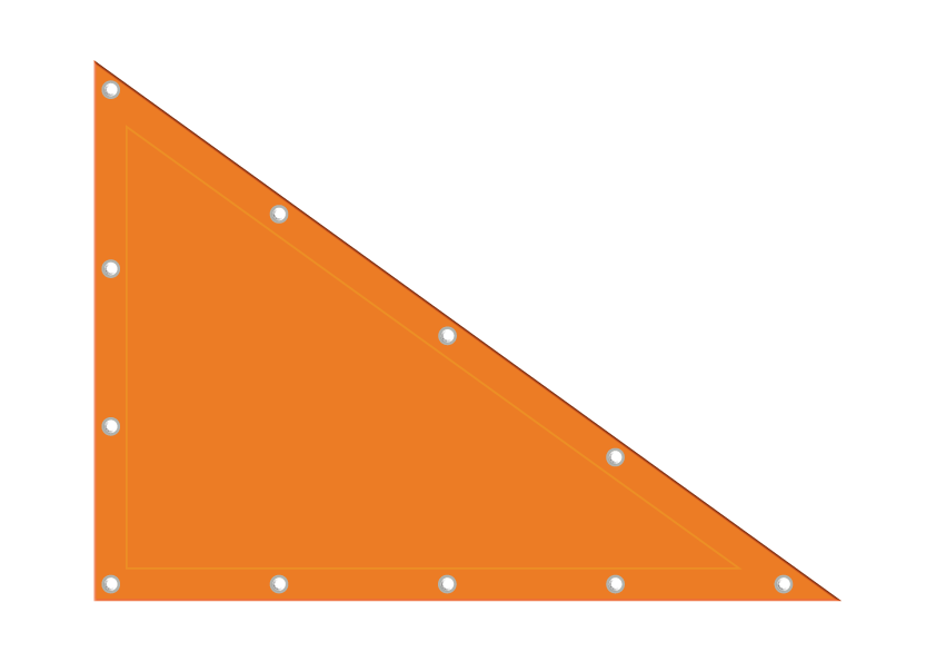 PVC-Blache 650 g/m² rechtwinkliges Dreieck 